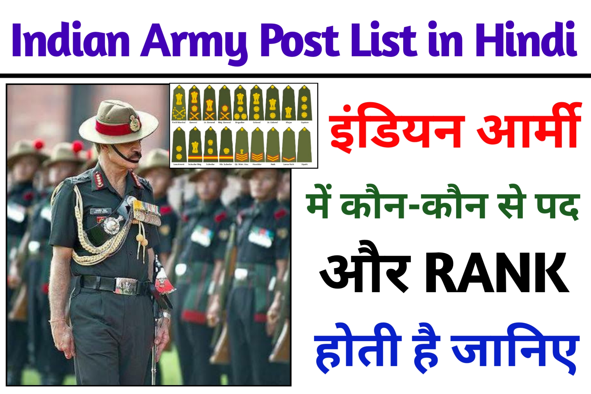 Army Me kon kon Si Post Hoti Hai